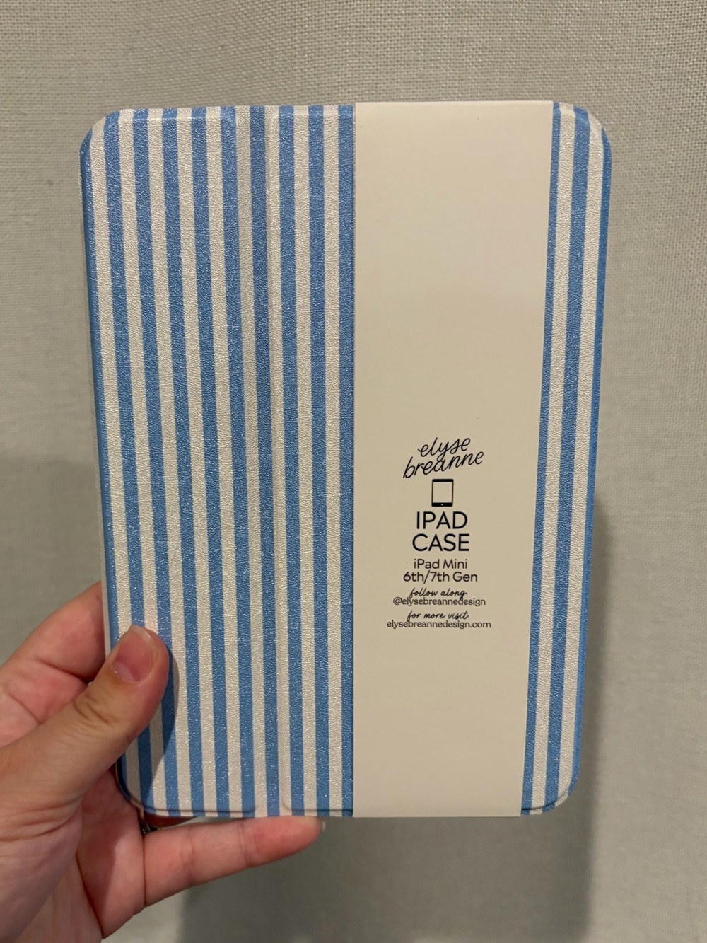 Blue stripe mini iPad case